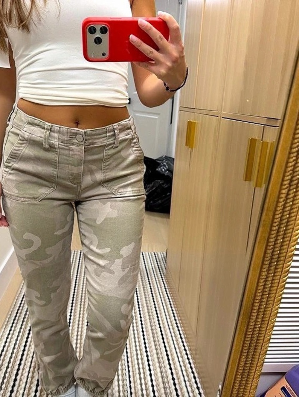 Women's Camo Pants in Green & White Like New